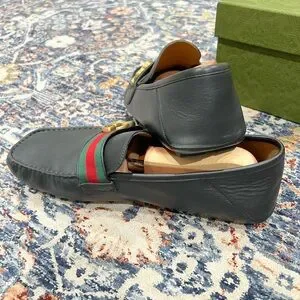 Gucci | Shoes | Gucci Black Moccasin Leather Velvetynylon 